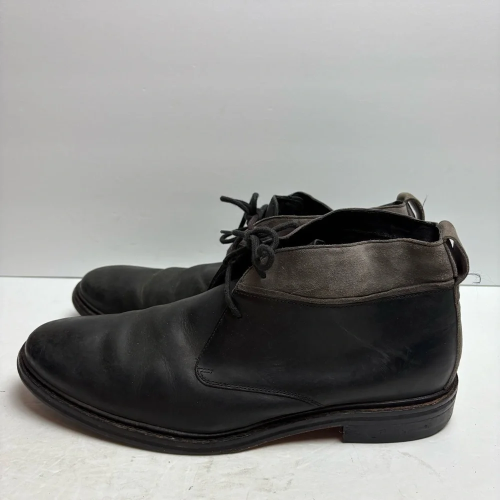 Cole Haan Williams Black Gray Chukka Boots Lace-up Leather Men’s 12 C20917